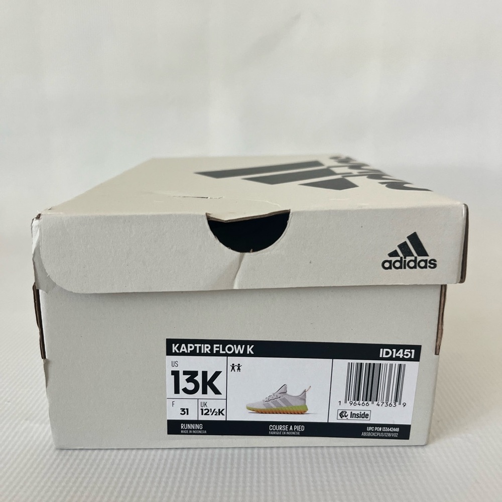 New with Tag Adidas Kaptir 3.0 Kids' Lifestyle Running Shoes sz 13 White Orange - Picture 4 of 4